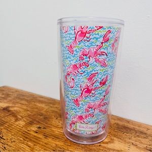 Lilly Pulitzer Pink & Blue Lobstah Roll Tumbler Cup
